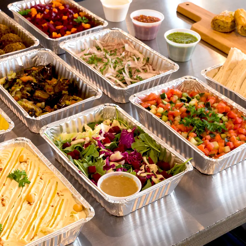 Trays of assorted appetizers